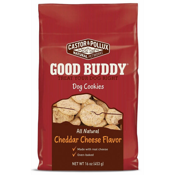 Castor & Pollux Good Buddy Cheddar Cheese Flavored Dog Cookies, 16 Ounce Boxes (Pack of 8)