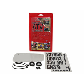 Hardline Products 2340W ATV License Plate Kit, White Plastic