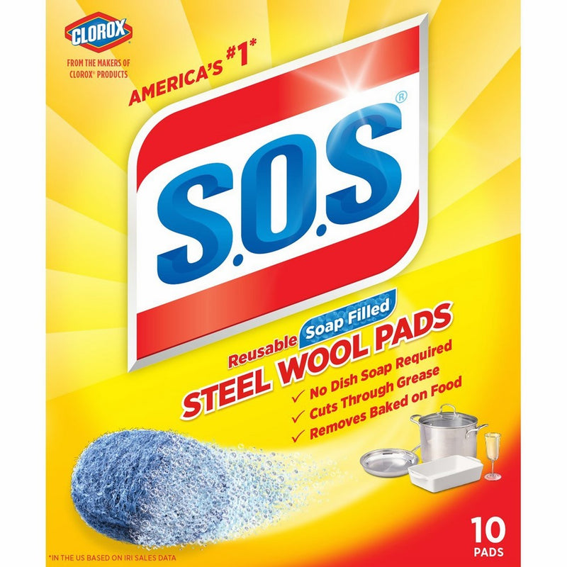 SOS Steel Wool Soap Pads, 10 ct