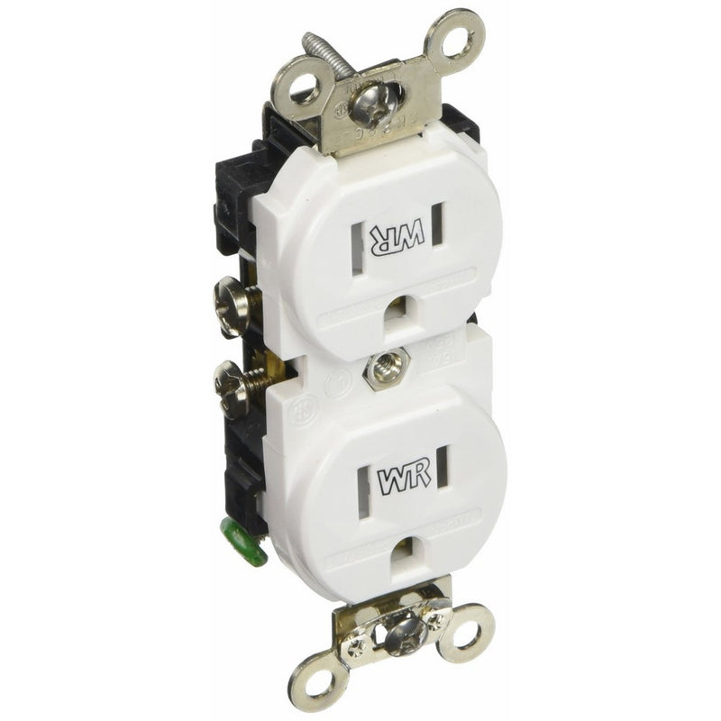 Leviton TWR15-W 15-Amp 125-Volt NEMA 5-15R, 2P, 3W, Duplex Receptacle, White