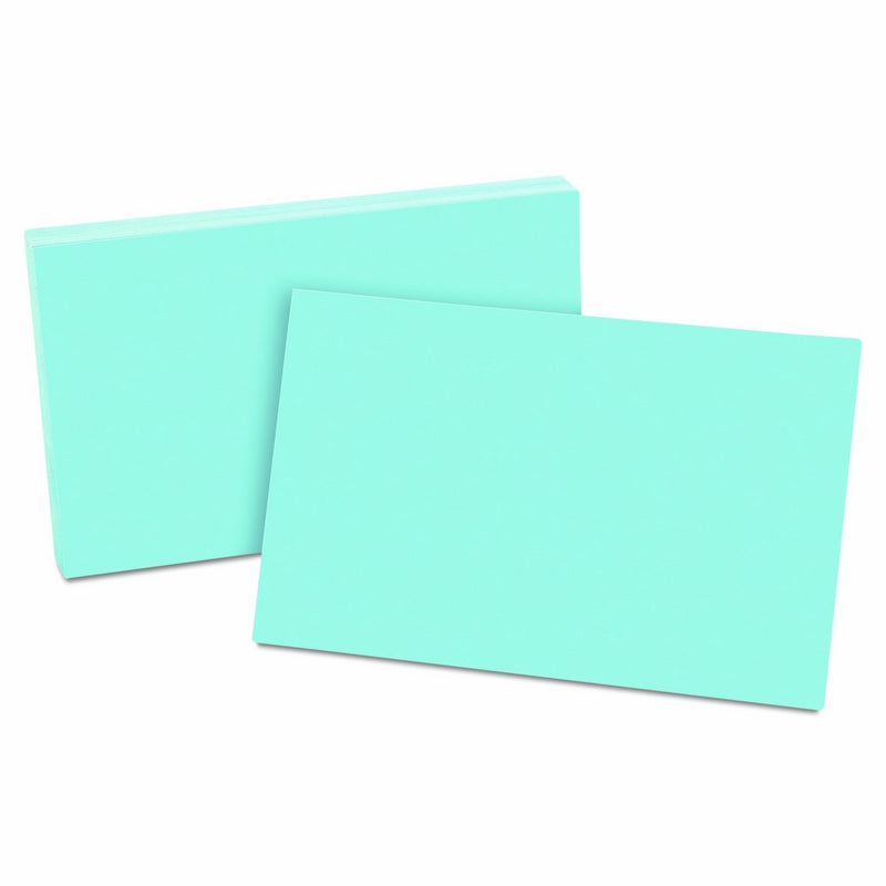 Oxford Blank Color Index Cards, 5" x 8", Blue, 100 Per Pack(7520 BLU)