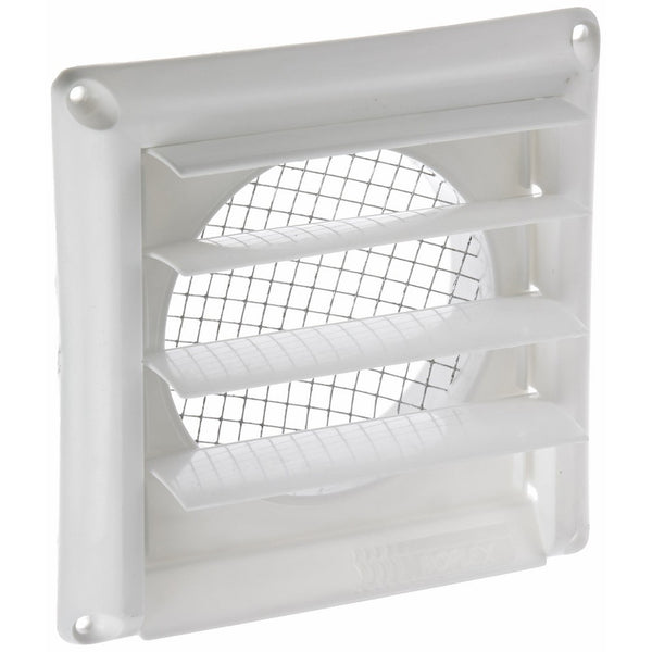 Imperial 4" Louvered Vent Cap with Metal Screen, White, GG-4W