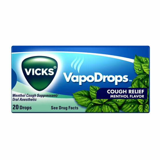 Vicks Vapodrops Cough Relief Menthol Flavor, 20 Pack