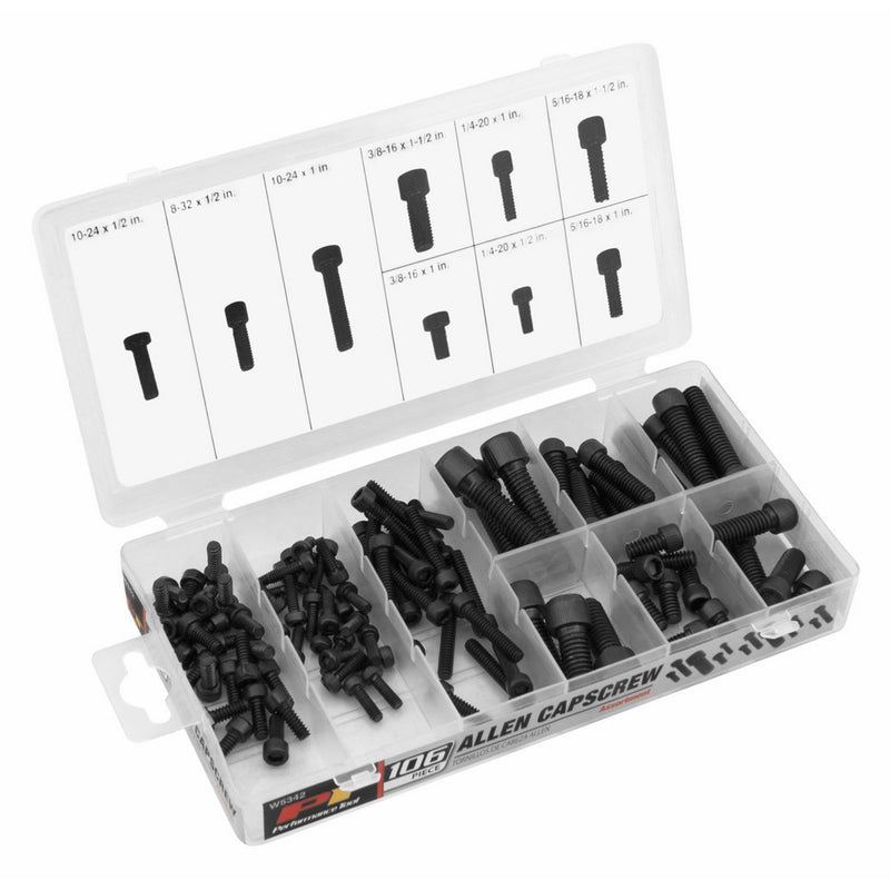 Performance Tool W5342 106pc Allen Cap Screw Assortment With Case