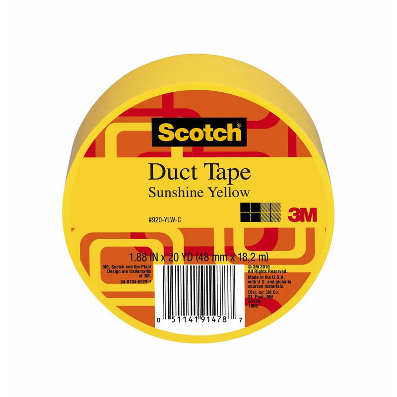 Scotch Duct Tape, Sunshine Yellow, 1.88-Inch by 20-Yard