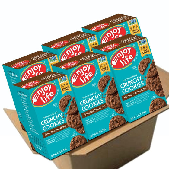Enjoy Life Crunchy Cookies, Gluten-Free, Dairy-Free, Nut-Free and Soy-Free, Double Chocolate, 6.3 Ounce (Pack of 6)