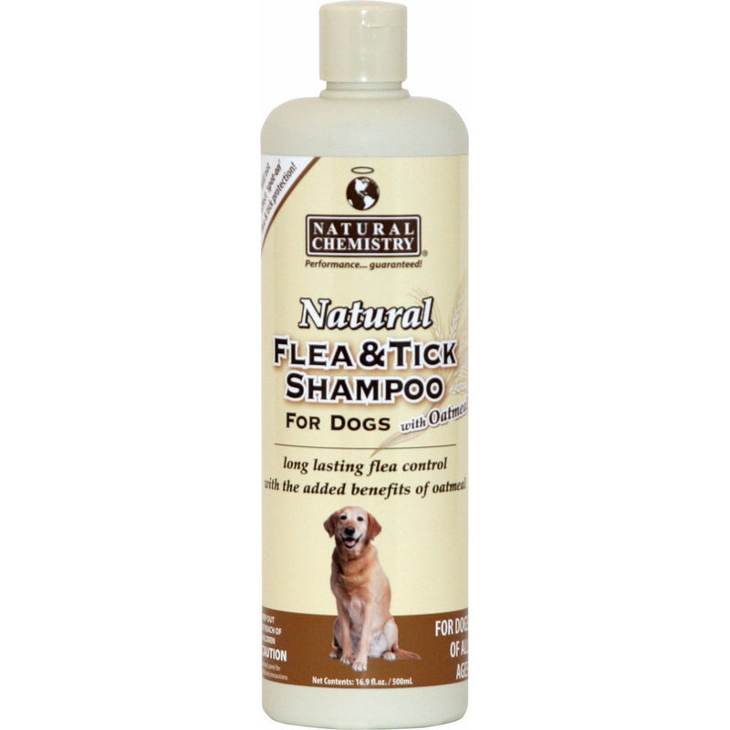 Natural Flea and Tick Shampoo with Oatmeal for Dogs, 16.9-Ounce