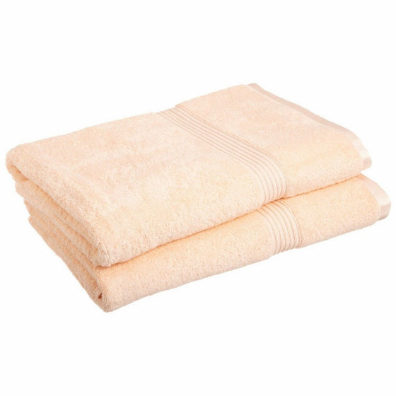 Superior Luxurious Soft Hotel & Spa Quality Oversized Bath Sheet Set of 2, Made of 100% Premium Long-Staple Combed Cotton - Peach, 34" x 68" each