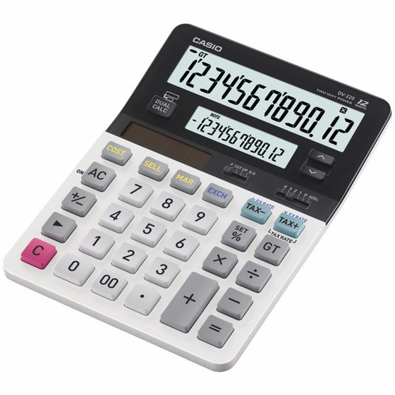 Casio DV-220 Standard Function Calculator with Dual Display