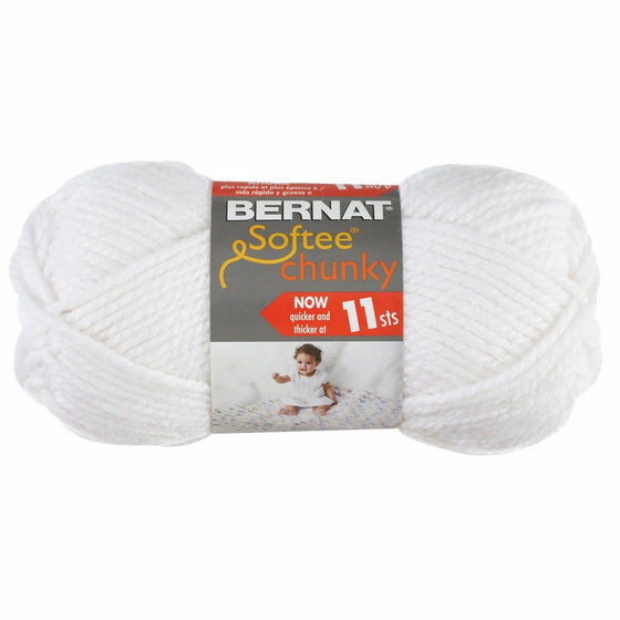 Bernat Softee Chunky Yarn, White, Single Ball