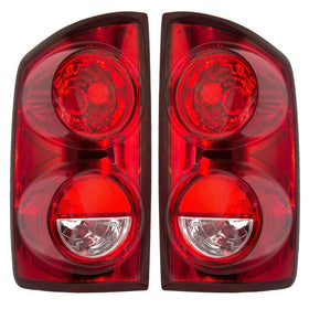 Driver and Passenger Taillights Tail Lamps Replacement for Dodge Pickup Truck 55277303AC 55277302AC