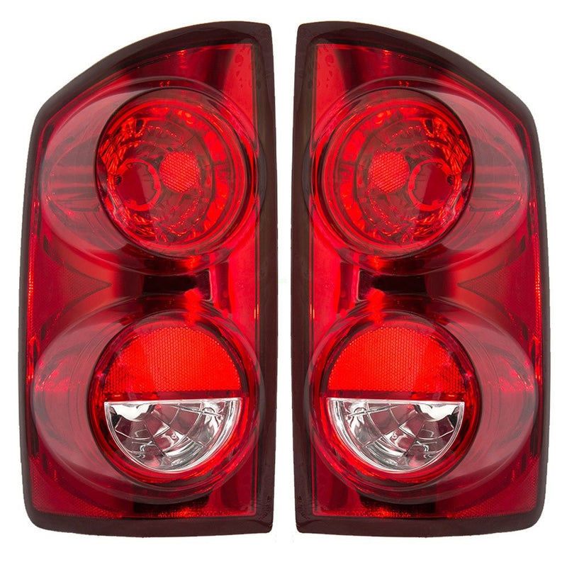 Driver and Passenger Taillights Tail Lamps Replacement for Dodge Pickup Truck 55277303AC 55277302AC