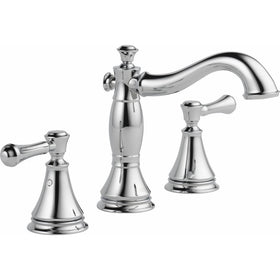 Delta 3597LF-MPU Cassidy 2-Handle Widespread Bathroom Faucet with Metal Drain Assembly, Chrome