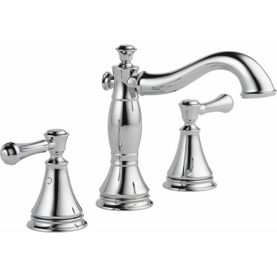 Delta 3597LF-MPU Cassidy 2-Handle Widespread Bathroom Faucet with Metal Drain Assembly, Chrome