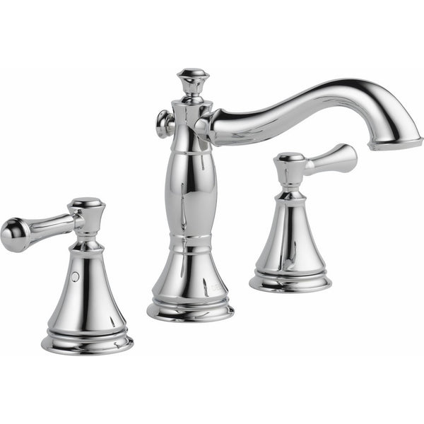 Delta 3597LF-MPU Cassidy 2-Handle Widespread Bathroom Faucet with Metal Drain Assembly, Chrome