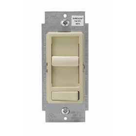 Leviton 6674-P0I SureSlide Universal 150-Watt LED and CFL/600-Watt Incandescent Dimmer, Ivory