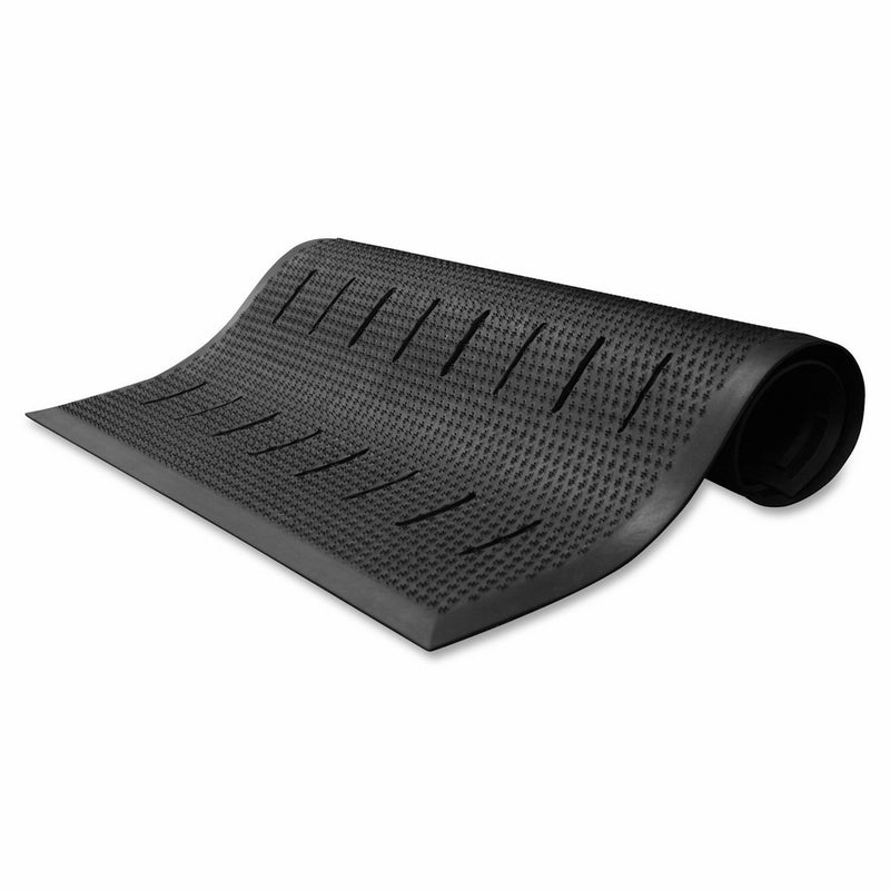 Genuine Joe GJO32590 Rubber Free Flow Comfort Anti-fatigue Mat, 48" Length x 36" Width x 500 mil Thickness, Black