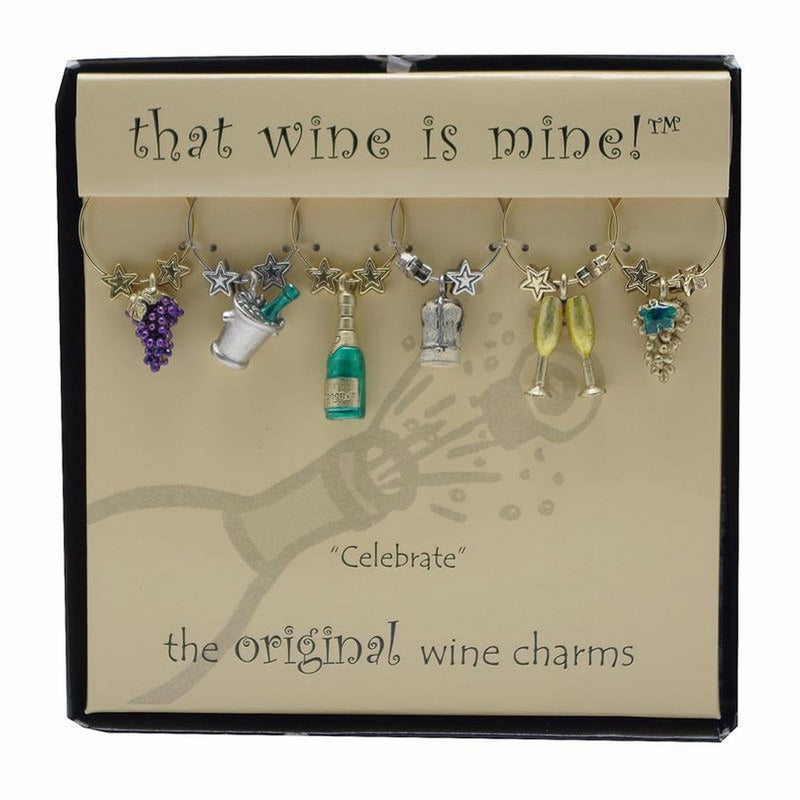 Wine Things WT-1413P Celebrate Wine Charms, Painted