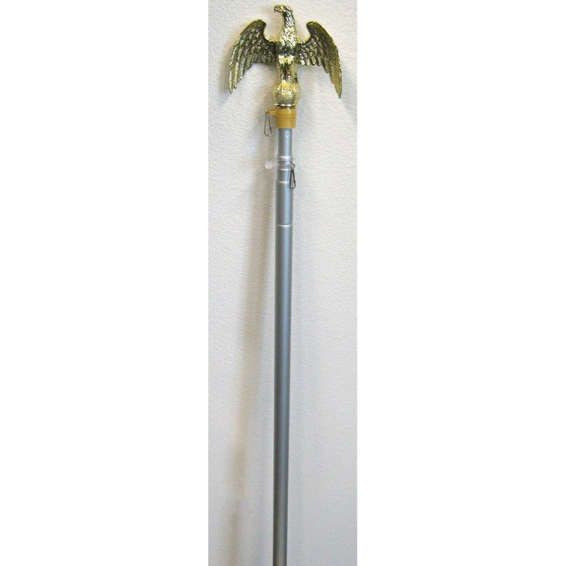 8 Foot Aluminum Silver Pole with (Eagle)