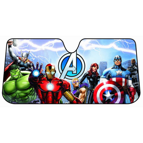 Plasticolor 003695R01 Marvel 'Avengers' Accordion-Style Windshield Sunshade