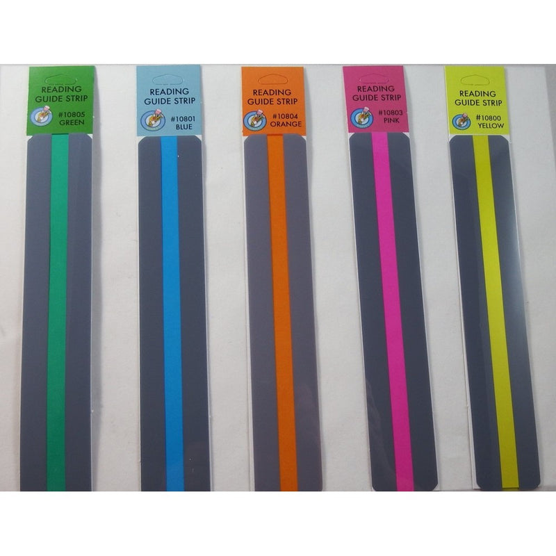 Reading Guide Highlighter Strips, Set of 5 (Blue, orange, green, pink and yellow)