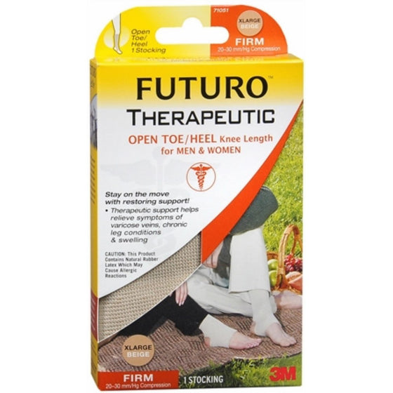 FUTURO Therapeutic Knee Length Stocking Open Toe/Heel Firm XLarge Beige 1 Each (Pack of 5)