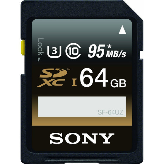 Sony 64GB High Performance Class 10 UHS-1/U3 SDXC up to 95MB/s Memory Card (SF64UZ/TQN)