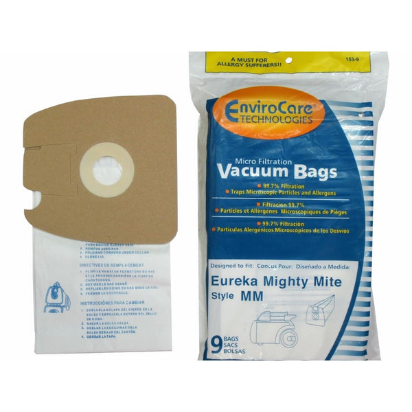 EnviroCare Eureka Part#60295C - Style MM Vacuum Bag Replacement for Eureka Mighty Mite 3670 and 3680 Series Canisters by Part#153-9 - 9/Package