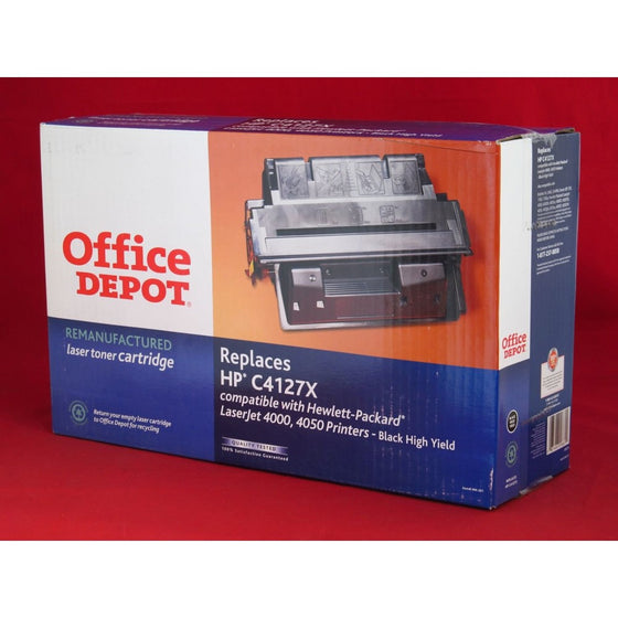 Office Depot 27X Remanufactured High-Yield Laser Toner Cartridge to Replace HP C4127X, Black