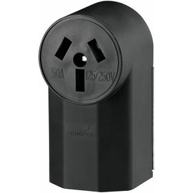 Eaton WD112 50-Amp 125-Volts 2-Pole 3-Wire Surface Mount Range Power Receptacle, Black