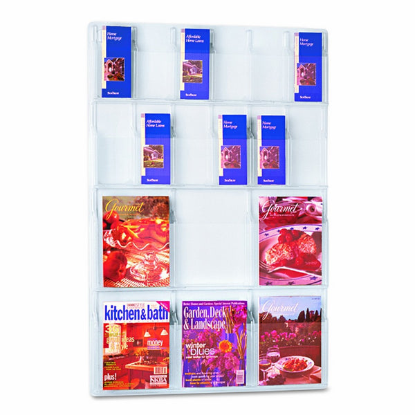 Safco Products 5600CL Reveal Literature Display, 6 Magazine and 12 Pamphlet, Clear