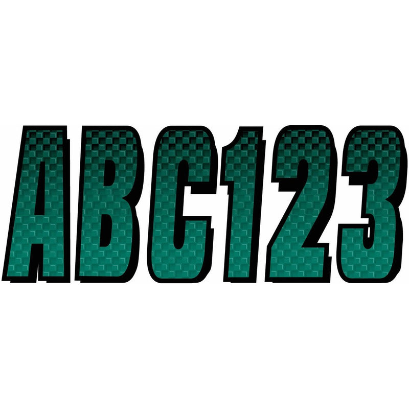 Hardline Products Series 300 Factory Matched 3-Inch Boat & PWC Registration Number Kit, Forest Green/Black