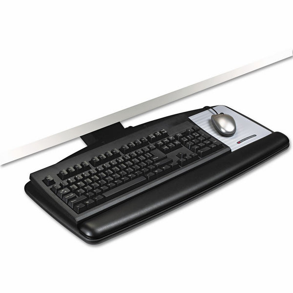 3M AKT70LE Positive Locking Keyboard Tray, Standard Platform, 21 3/4 Track, Black