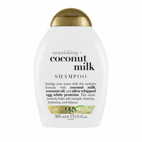 OGX Shampoo Nourishing Coconut Milk, (1) 13 Ounce Bottle, Paraben Free, Sulfate Free, Sustainable Ingredients, Strengthens, Hydrates, Balances and Restores Elasticity