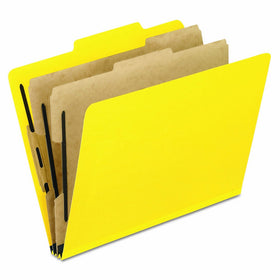 Pendaflex Moisture-Resistant Color Classification Folders, Letter Size, 2 Dividers, Yellow, 2/5 Cut, 10/BX (1257Y)