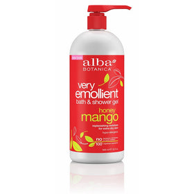 Alba Botanica Very Emollient, Honey Mango Bath & Shower Gel, 32 Ounce