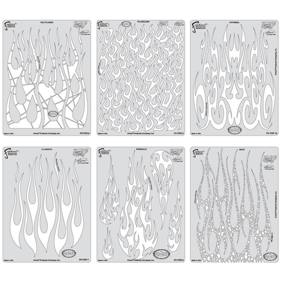 Artool Freehand Airbrush Templates, Flame-O-Rama 2, Mini Series