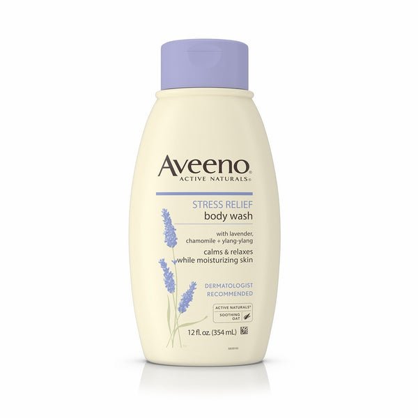 Aveeno Stress Relief Body Wash With Lavender, Chamomile And Ylang-Ylang Oils, 12 Fl. Oz. (Pack of 3)