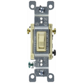 Leviton C21-01453-02I 3 Way Grounding Toggle Switch 3 Way 15 Amp 120V Ivory CSA Carded