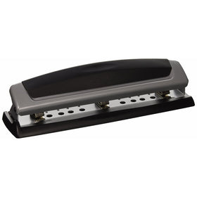 Swingline Desktop Hole Punch, Precision Pro, 2 - 3 Holes, 10 Sheet Capacity, Adjustable Centers, Black and Silver (A7074038A)
