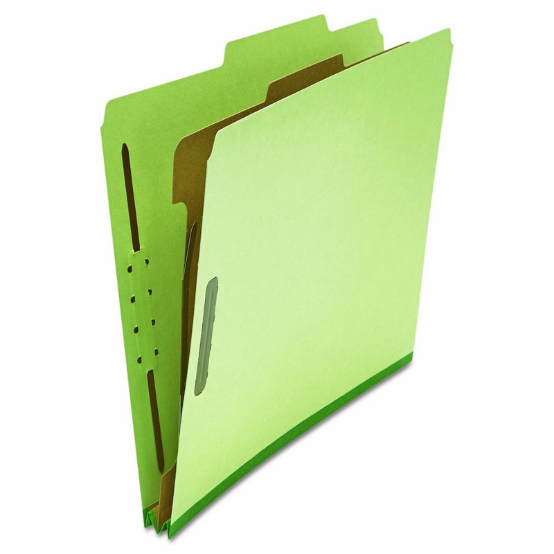 Universal 10251 Pressboard Classification Folder, Letter, Four-Section, Green (Box of 10)