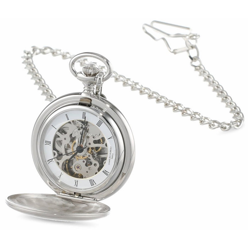 Charles-Hubert, Paris Satin Finish Mechanical Pocket Watch