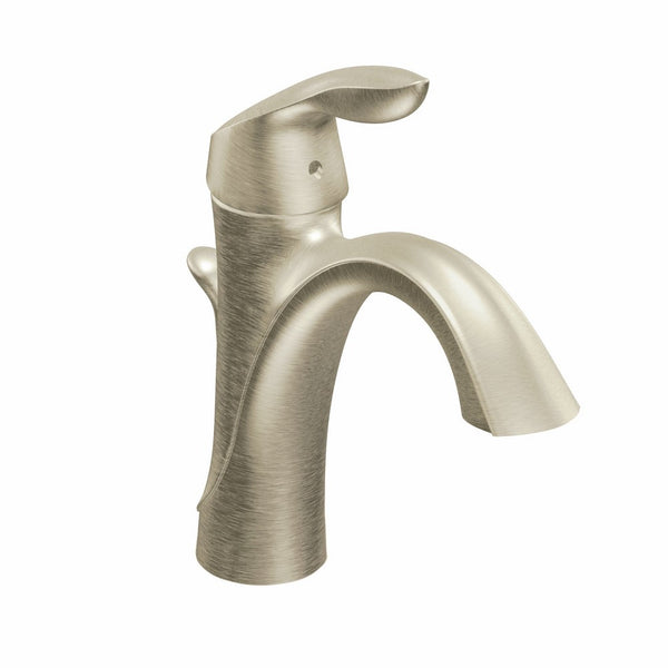 Moen Eva One-Handle High Arc Bathroom Faucet, Brushed Nickel (6400BN)