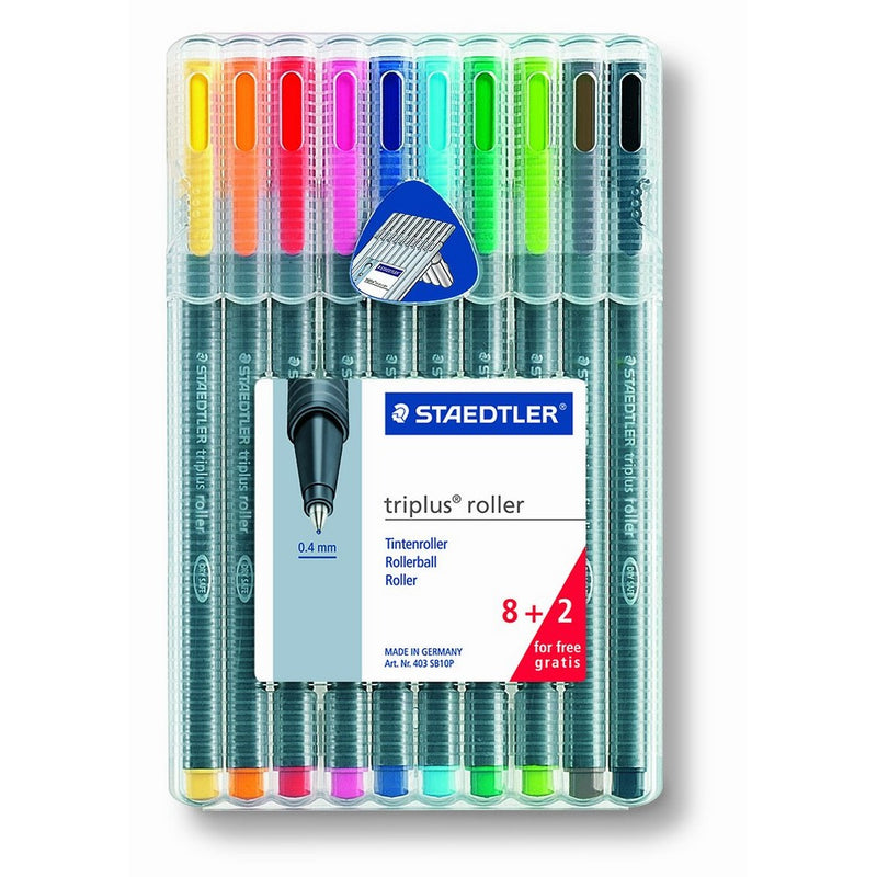 Staedtler Triplus Rollerball Pen Bonus Pack, 403SB10P