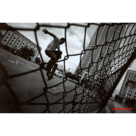 (24x36) Ghetto Grind Skateboard Sports Poster Print
