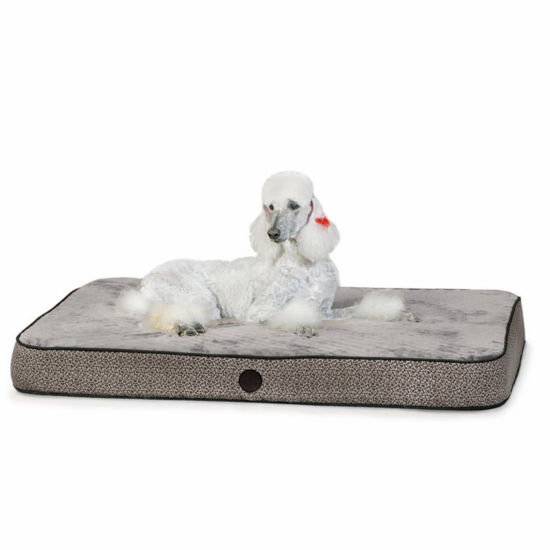 K&H Pet Products Superior Orthopedic Pet Bed Large Gray Paw/Bone Print 40" x 50"