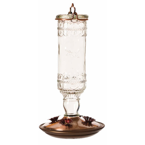 Perky-Pet 8107-2 Antique Bottle 10-Ounce Glass Hummingbird Feeder, Clear