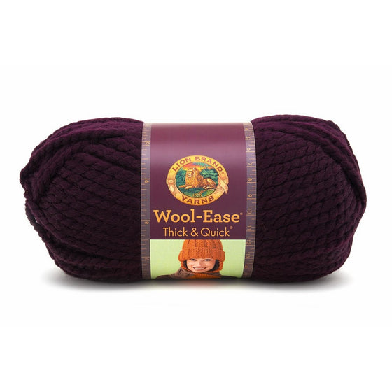 Lion640-147 Wool-Ease Thick & Quick Yarn , 97 Meters, Eggplant