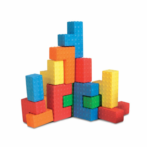 Edushape Easy Grip Soft Foam Sensory Puzzle Blocks, 18 Piece