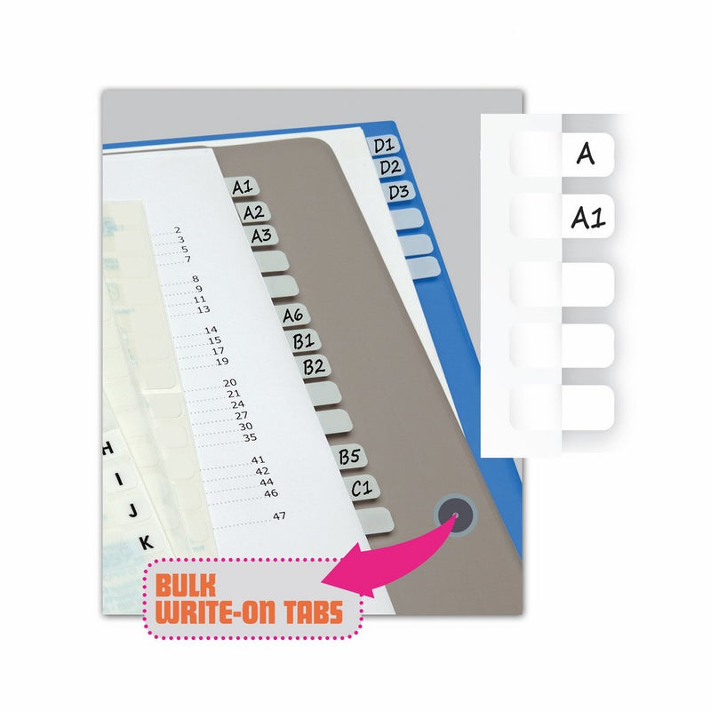Redi-Tag Write-On Index Tabs, Permanent Adhesive, 7/16 x 1 Inches, Bulk Packed, 416 tabs Per Pack, White (31010)